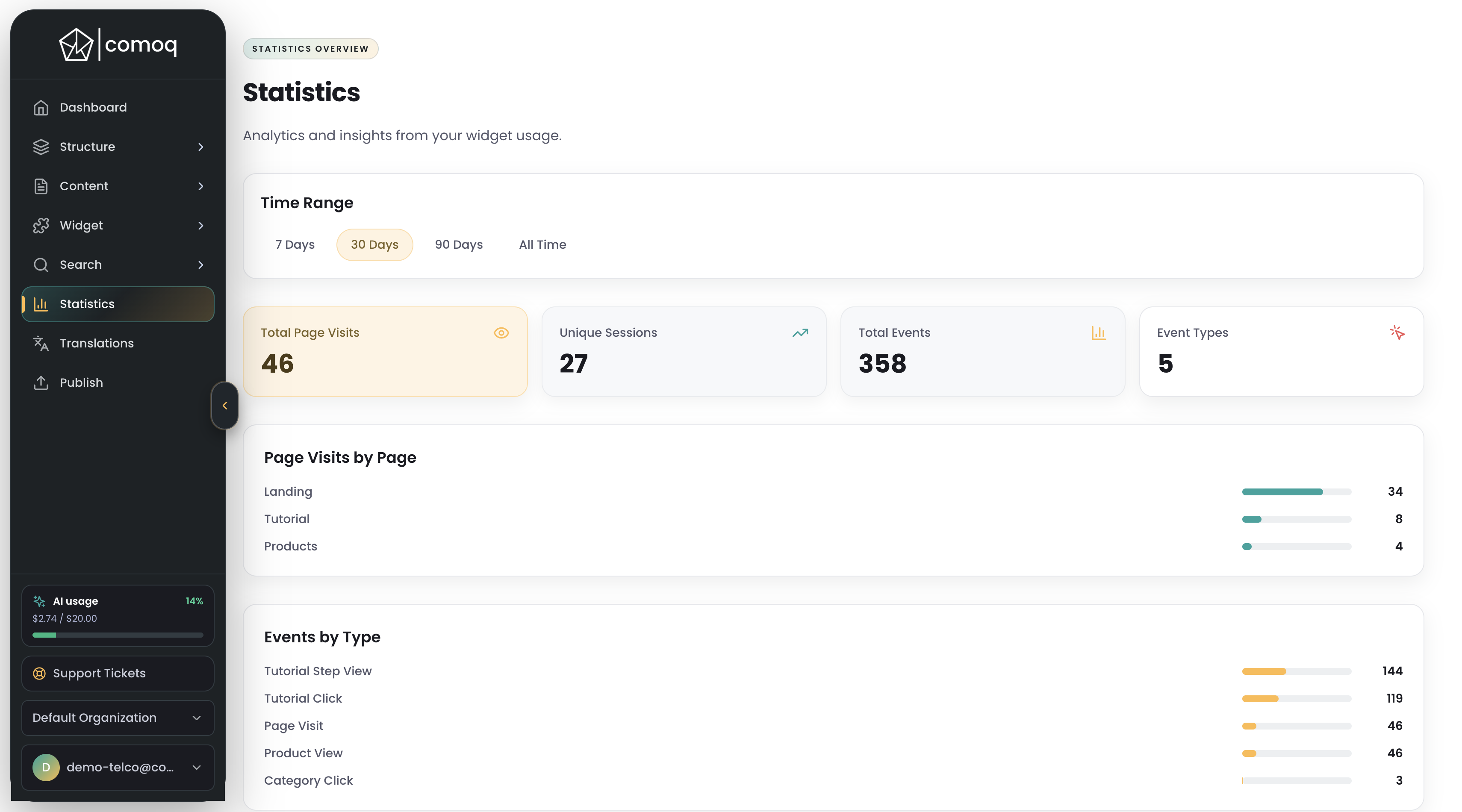 Data and content structure preview